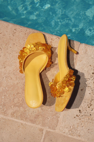 MULES À TALONS VANA - JAUNE
