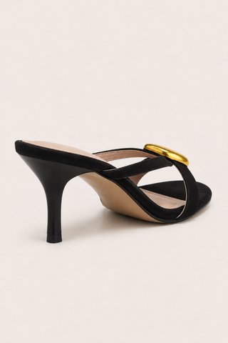 MULES À TALONS BIJOUX HAOUA - NOIR