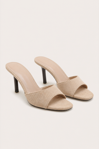MULES À TALONS SAHLI - TAUPE