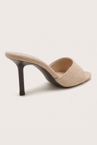 MULES À TALONS SAHLI - TAUPE