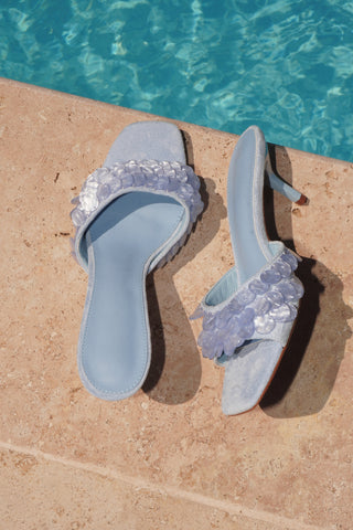 MULES À TALONS VANA - BLEU