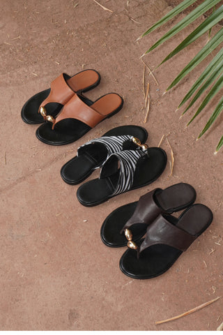 SANDALES PLATES FARAH - CAMEL