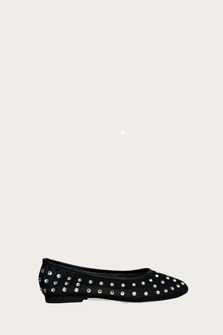 BALLERINES PLATES ELISABETH - BLACK STRASS