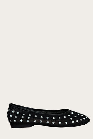 BALLERINES PLATES ELISABETH - BLACK STRASS