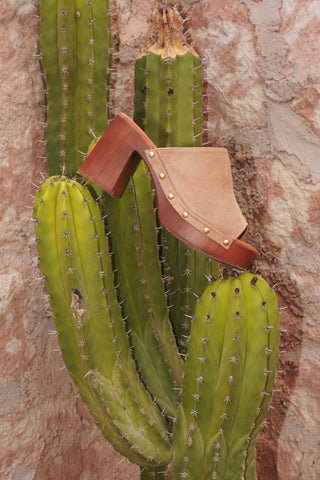 MULES À TALONS ZAHRA - TAUPE