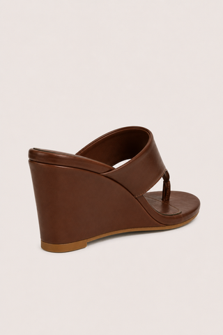 MULES À TALONS COMPENSÉS DALIA - MARRON
