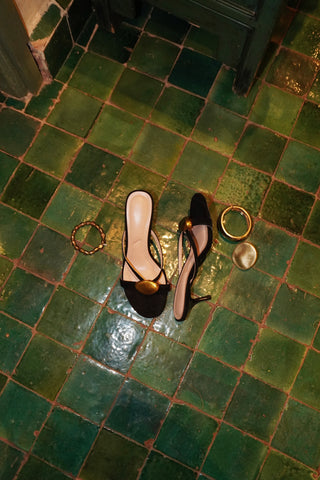MULES À TALONS BIJOUX HAOUA - NOIR