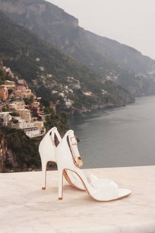 SANDALES À TALONS BIJOUX ORNELLA - BLANC