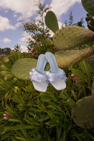 MULES À TALONS VANA - BLEU