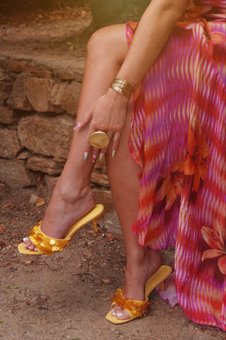 MULES À TALONS VANA - JAUNE