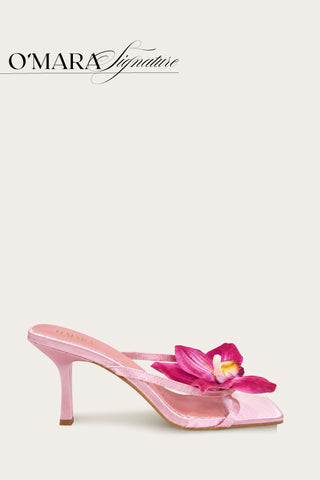 MULES À TALONS FLAURA - ROSE