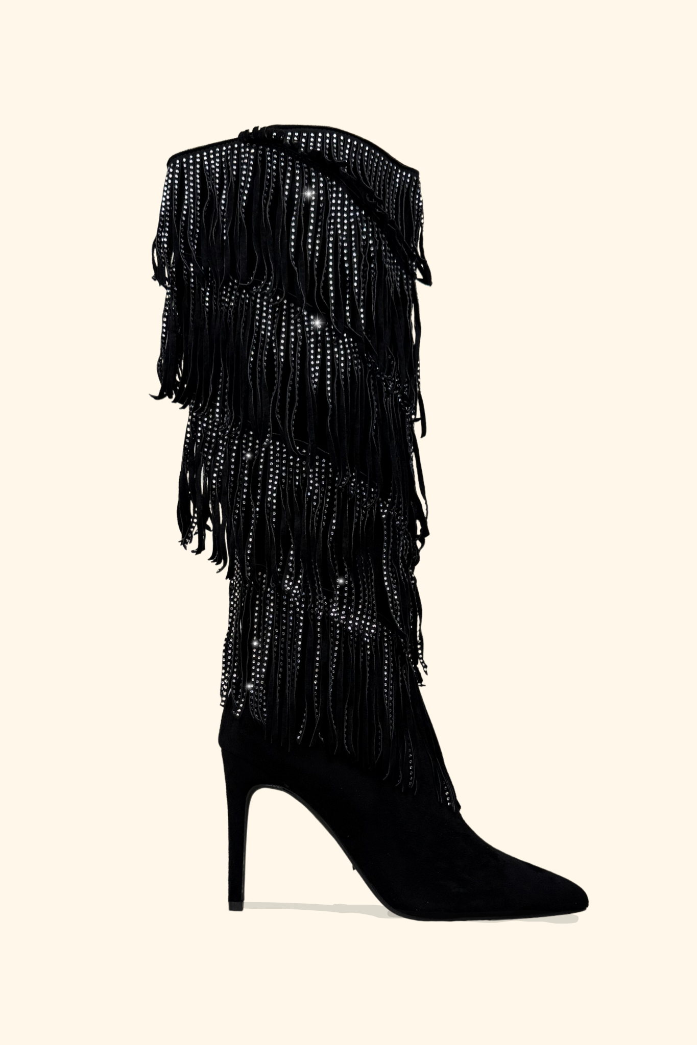 Bottines Botte A Frange Noir BOTTES À FRANGES IZZY NOIR STRASS