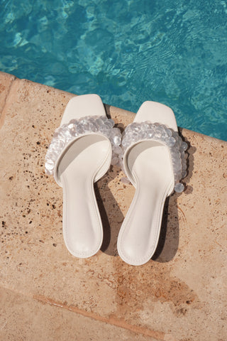 MULES À TALONS VANA - BLANC