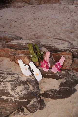 MULES À TALONS FLAURA - ROSE