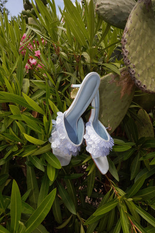 MULES À TALONS VANA - BLEU