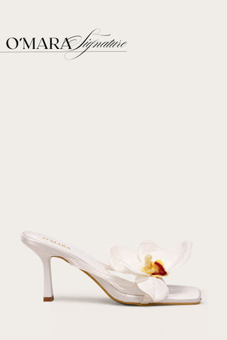 MULES À TALONS FLAURA - BLANC