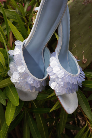 MULES À TALONS VANA - BLEU