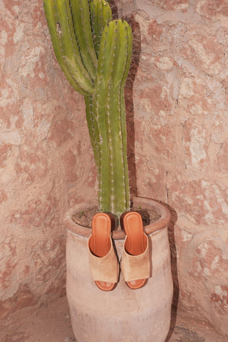MULES À TALONS ZAHRA - TAUPE