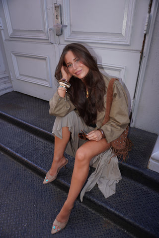 MULES À TALONS - GAÏA TAUPE