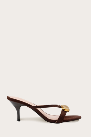 MULES À TALONS HAOUA - MARRON