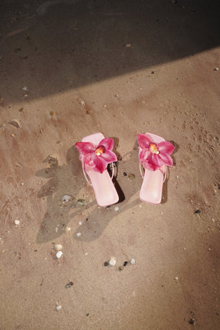 MULES À TALONS FLAURA - ROSE