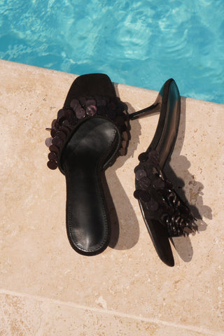 MULES À TALONS VANA - NOIR