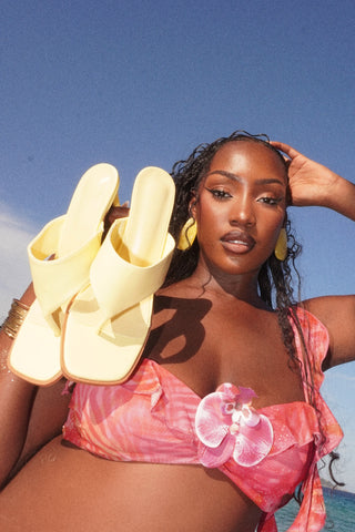 MULES À TALONS LEY - JAUNE