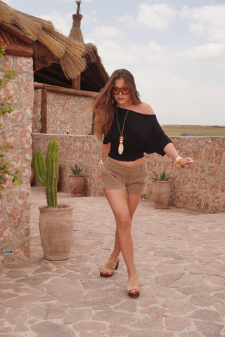 MULES À TALONS ZAHRA - TAUPE