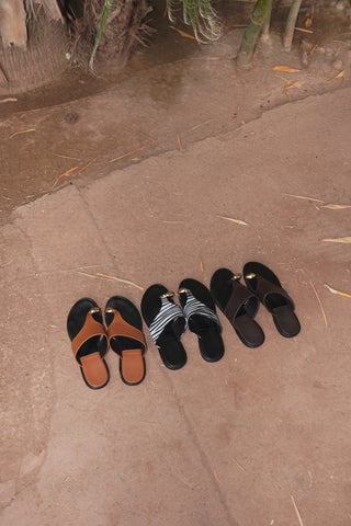 SANDALES PLATES FARAH - CAMEL