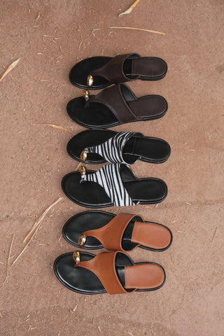 SANDALES PLATES FARAH - CAMEL