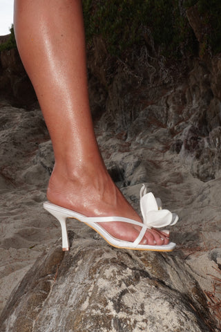 MULES À TALONS FLAURA - BLANC