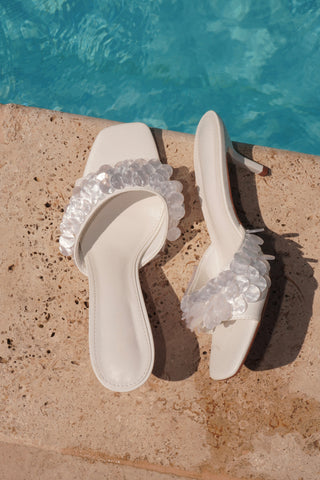 MULES À TALONS VANA - BLANC