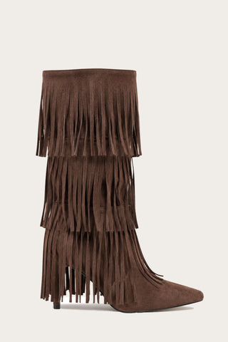 BOTTES À FRANGES INDI - MARRON
