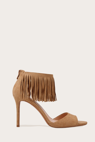 SANDALES À TALONS FRANGES CHELLA - TAUPE