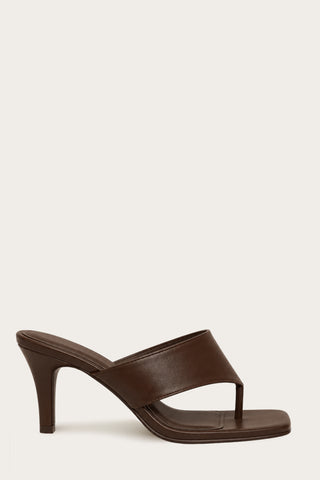 MULES À TALONS LEY - MARRON