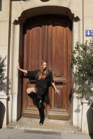 BOTTES OUVERTES CHIARA - SIMILI NOIR