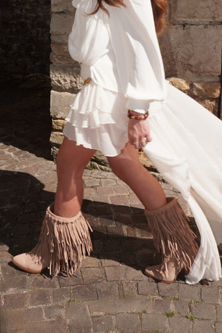 SANTIAGS À FRANGES ARI - TAUPE